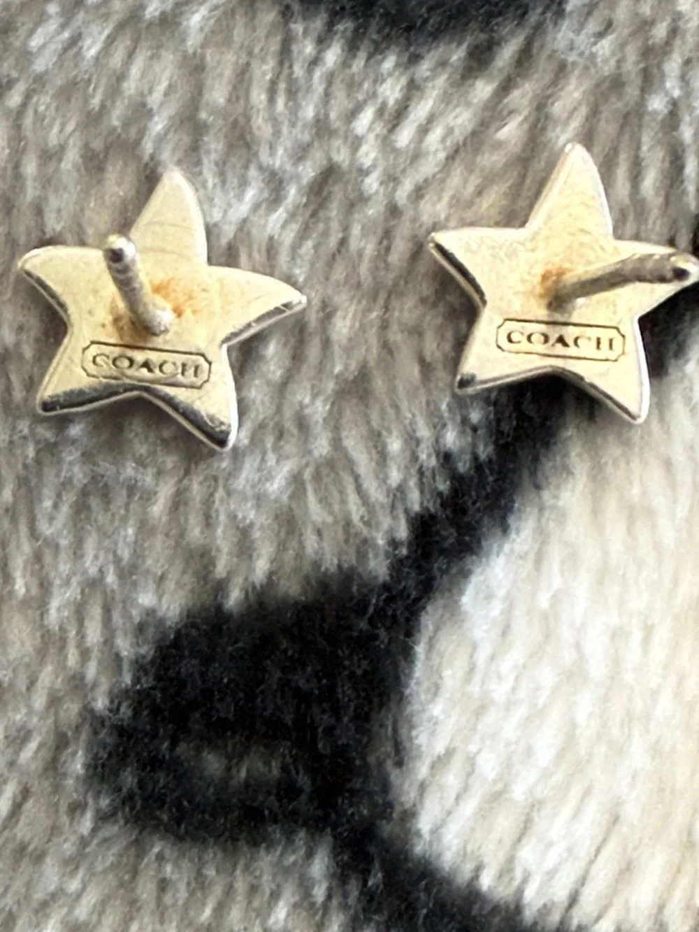 COACH Sterling Silver Star Pavé Stud Earrings - Picture 2 of 2